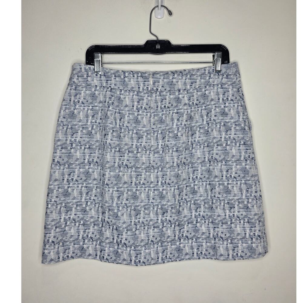 Ann Taylor Loft blue white cotton blend skirt - 10